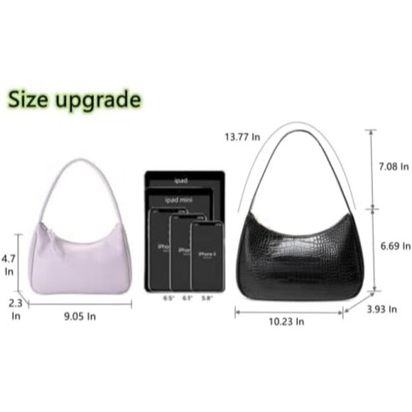 Women Crocodile Black Imported Polyester Leather Zipper Closure Tote Handbag - Picture 5 of 7